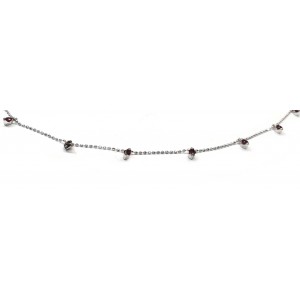 Ruby Necklace, Ball Chain Style,in 18kt. White Gold