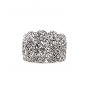 18kt Pave Diamond Ring 1.02cts t.w. in White Gold 
