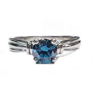 Platinum Engagement Ring "SCOTT KAY",70pt. Blue Diamond