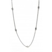 Diamond By Station Necklace, 38pts. in 18kt White Gold