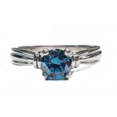 Platinum Engagement Ring "SCOTT KAY",70pt. Blue Diamond