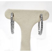 2ct. Diamond Hoop Earrings Outside/Inside Settings